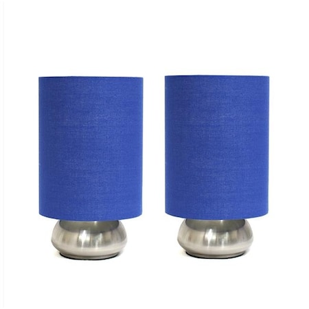 All The Rages Alltherages LT2013-BLU-2PK Basic Table Lamp with Blue Shade - Sand Nickel; Pack of 2 LT2013-BLU-2PK
